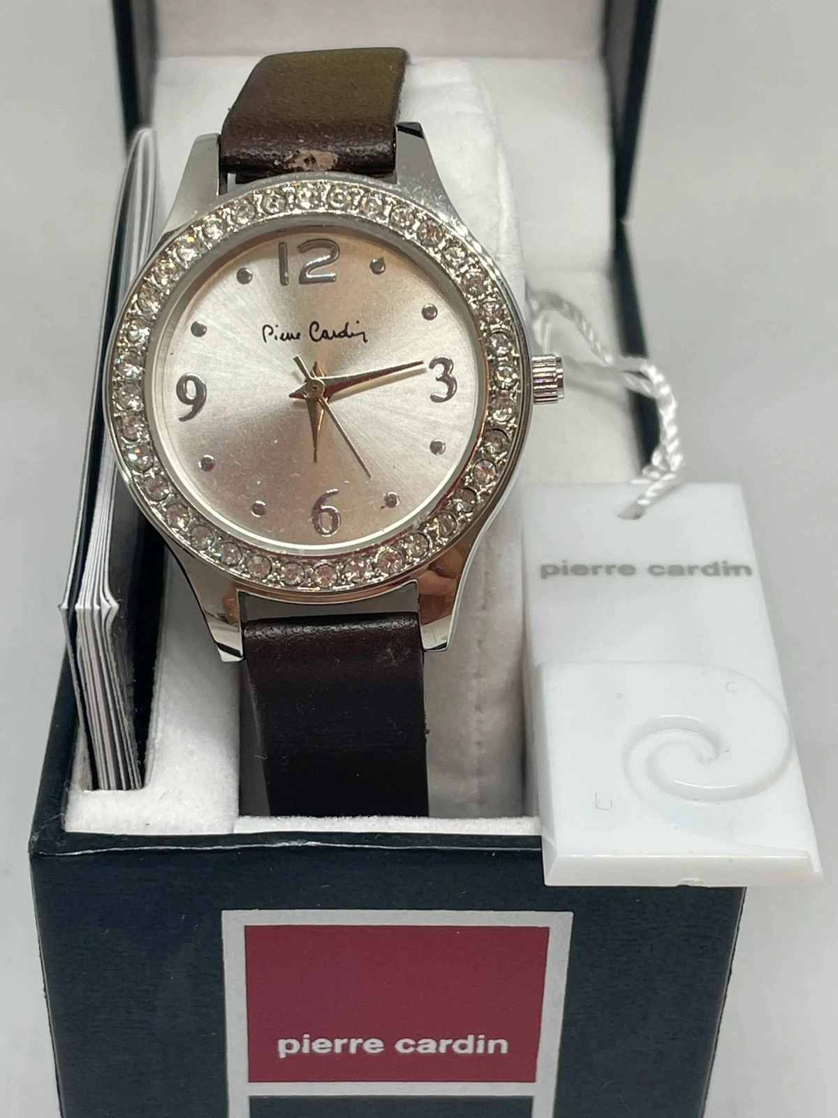 Pierre Cardin women's watch with crystals, original box and papers, excellent condition – photo 4